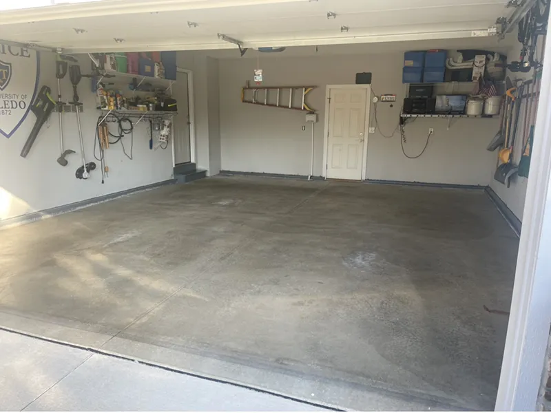 garage floor before